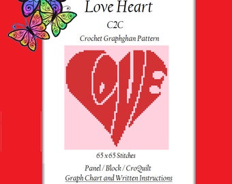 Love Heart - C2C Graphghan Pattern