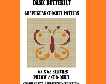 Basic Butterfly Pillow - Graphghan Crochet Pattern
