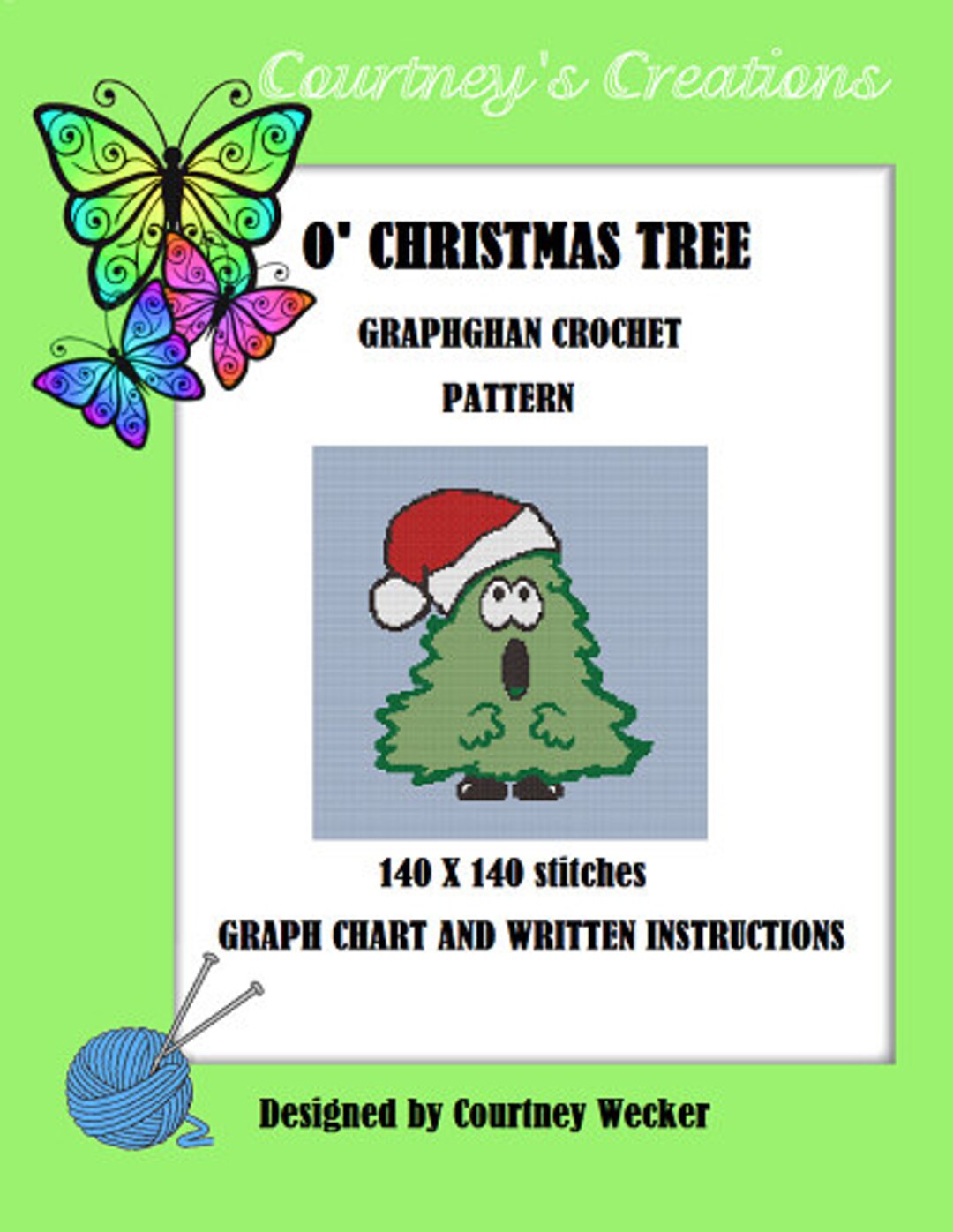 Tree Graphghan Patterns O' Christmas Tree - Graphghan Crochet Pattern - Etsy