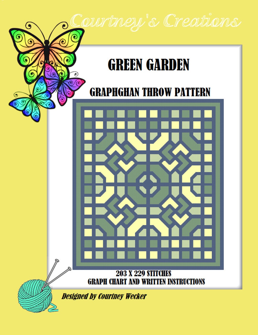Tree Graphghan Patterns Green Garden - Graphghan Throw Pattern - Etsy