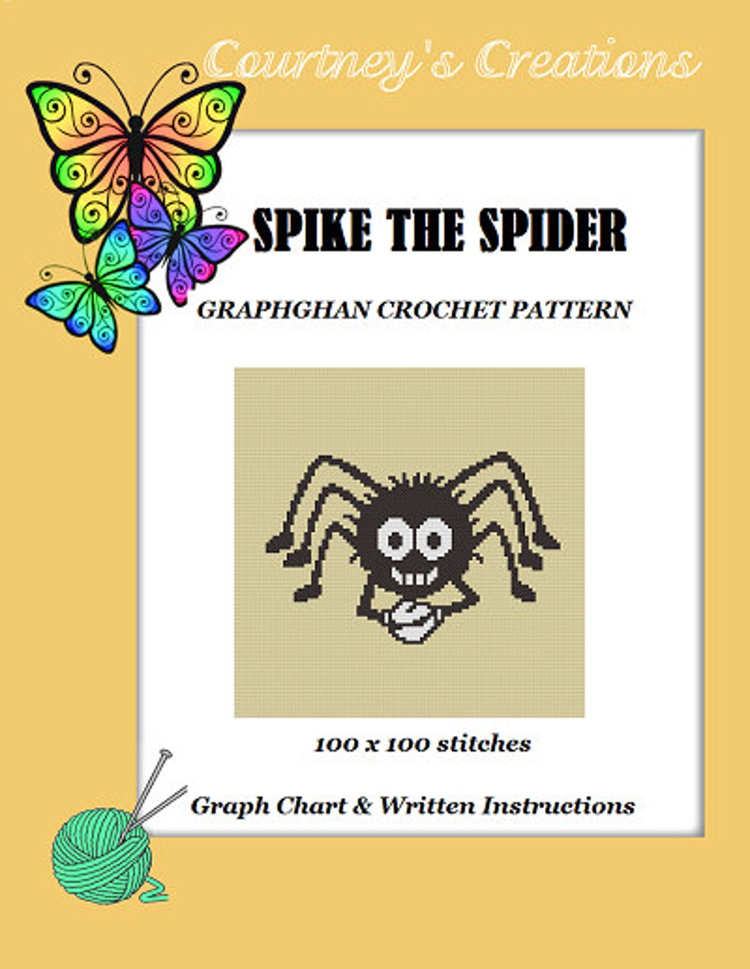 Graphghan Spider Spike the Spider - Graphghan Crochet Pattern - Etsy