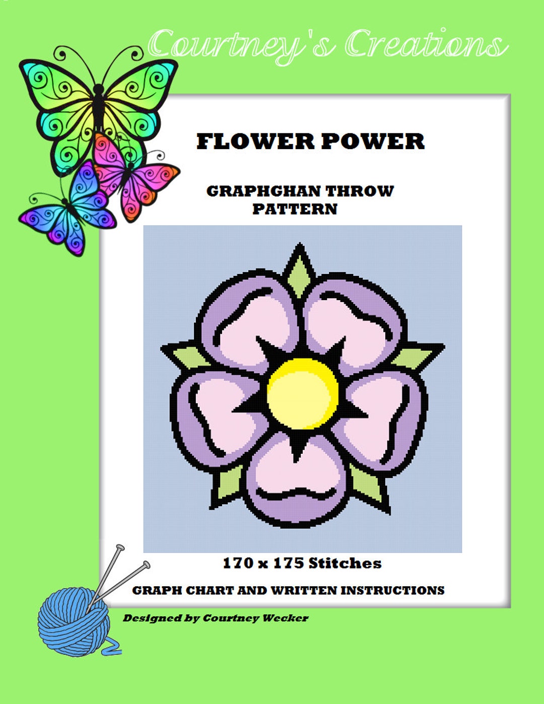 Flower Graphgan Pattern Flower Power - Graphghan Throw Pattern - Etsy