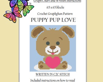 Puppy Pup Love - C2C Graphghan Pattern