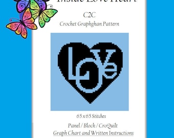 Inside Love Heart - C2C Graphghan Pattern