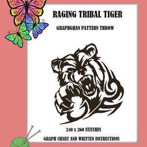 Raging Tiger - Graphghan Throw Pattern