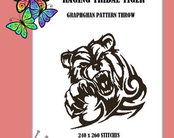 Raging Tiger - Graphghan Throw Pattern