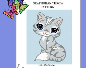Pretty Kitty - Graphghan Throw Pattern