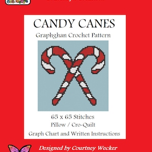 Candy Cane Pillow / Cro-Quilt - Graphghan Crochet Pattern