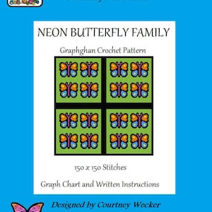 Neon Butterfly Family - Graphghan Crochet Pattern
