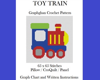 Toy Train - Graphghan Crochet Pattern - Pillow/Pillow/CroQuilt