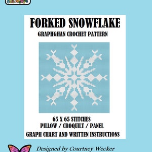 Forked Snowflake - Pillow/Panel - Graphghan Crochet Pattern