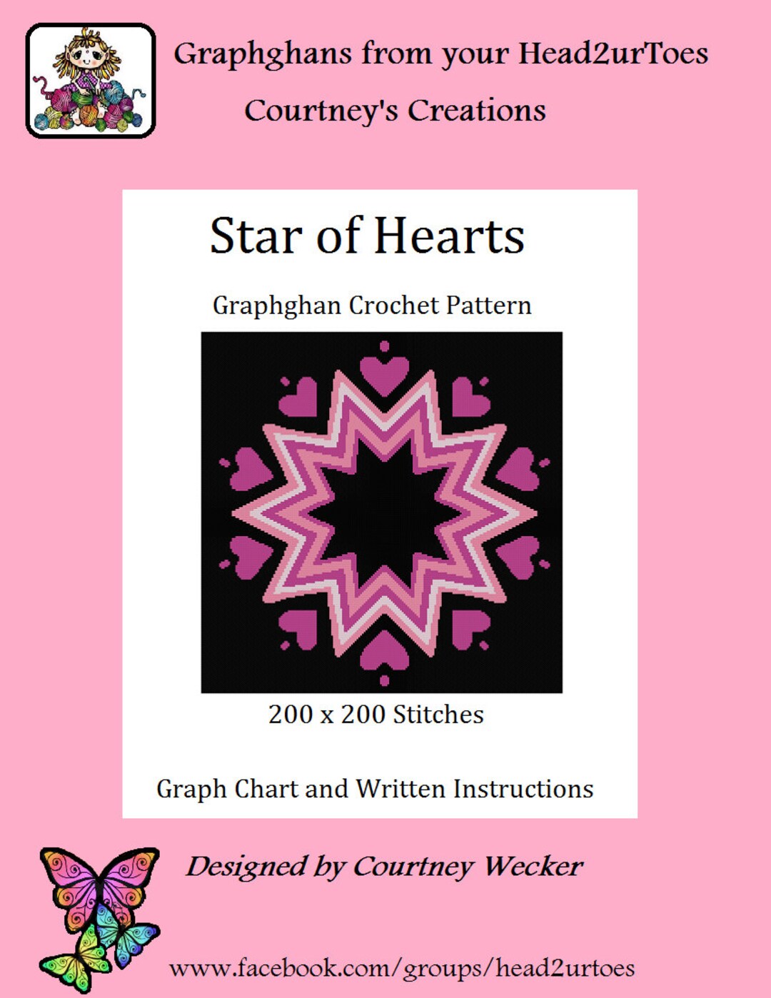 Star of Hearts - Graphghan Crochet Pattern - Etsy
