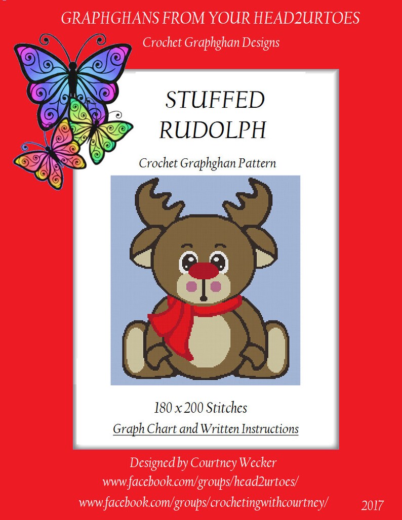 Stuffed Rudolph - Crochet Graphghan Pattern - Etsy