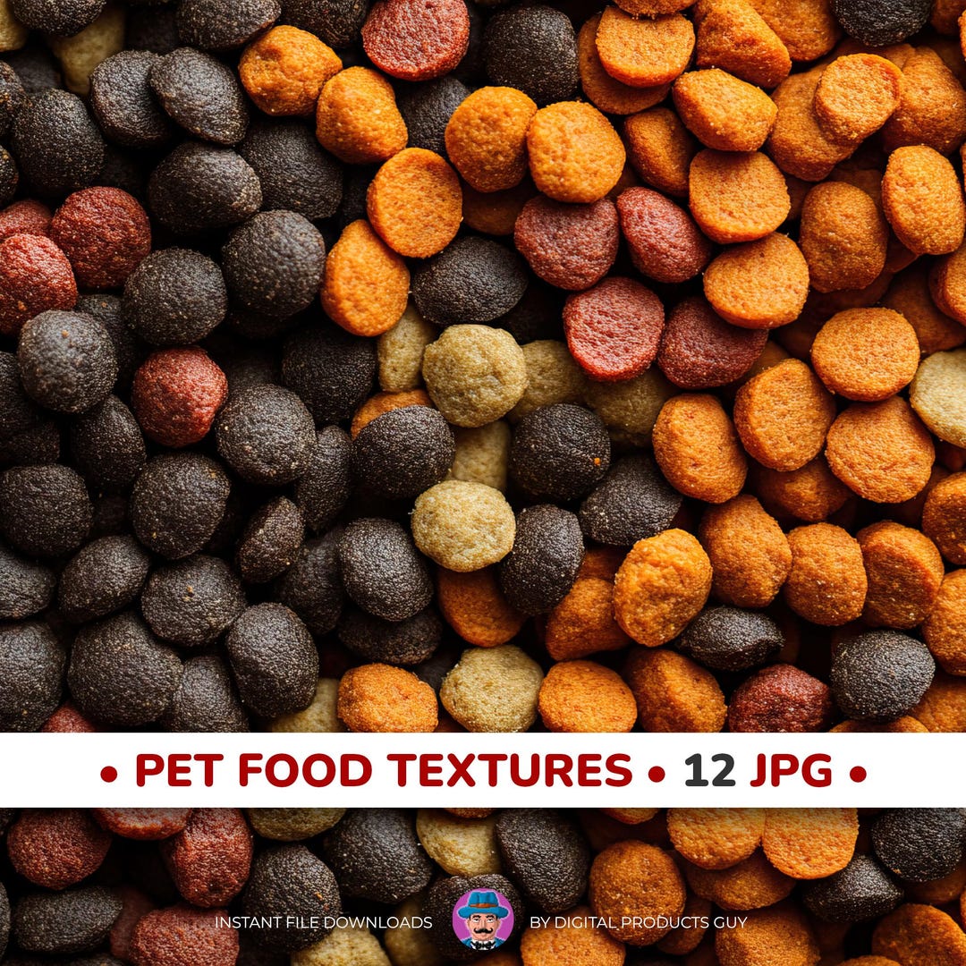 Pet Food Texture Backgrounds, Dog and Cat Kibble Printable | Realistic ...