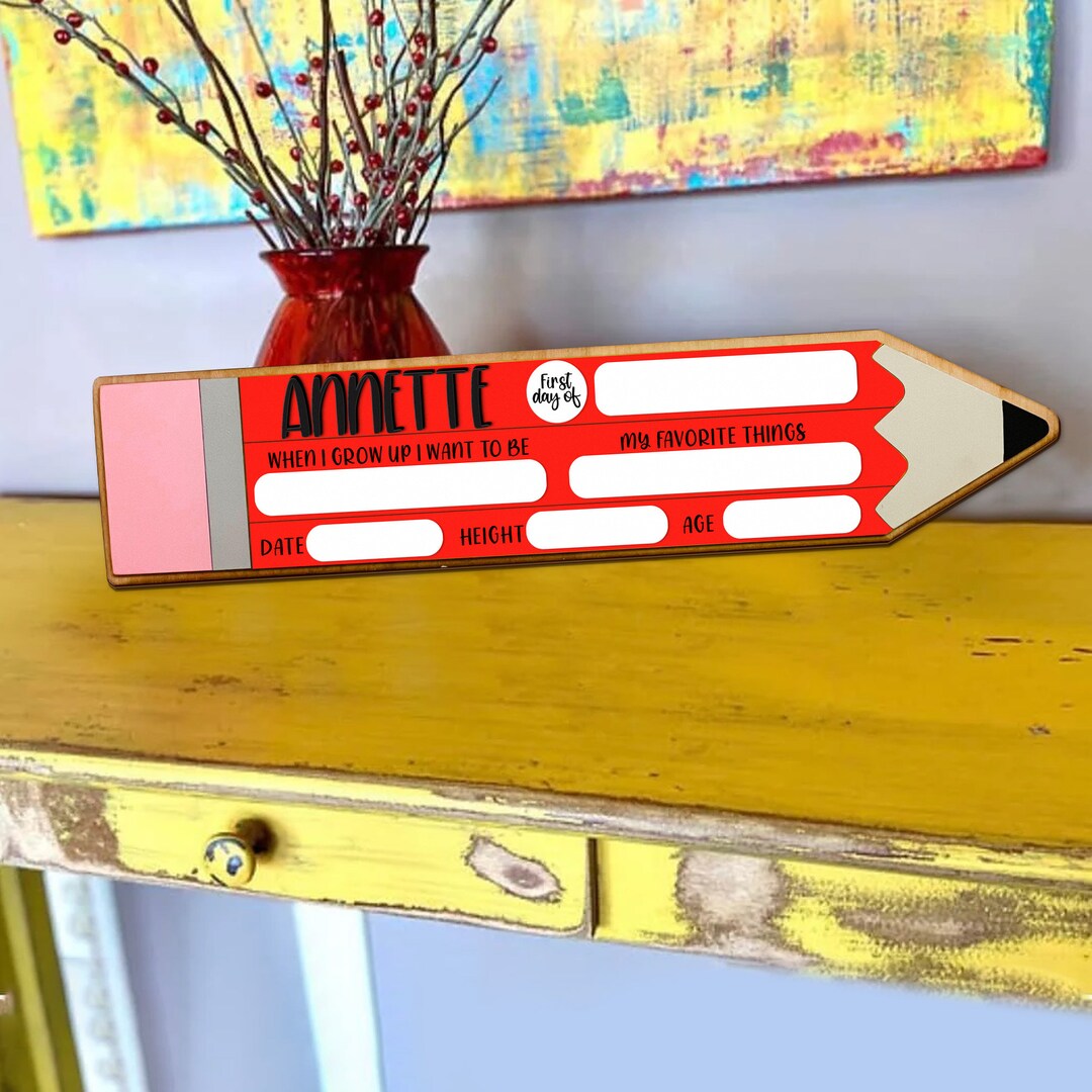 Personalized Pencil School Sign, First Day of School Sign, Last Day of ...
