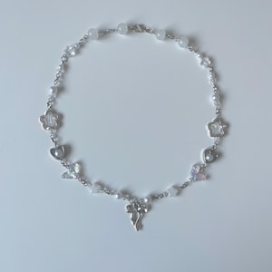 Adorable collar de cisne blanco de hada coqueta Y2K, hecho a mano, regalos de los años 2000 para ella, joyería estética coreana de moda