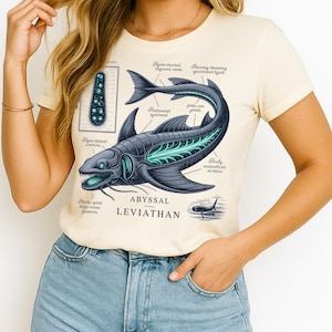 Abyssal Leviathan Anatomy Tee – Deep Sea Science Shirt – Oceanic Creature Diagram