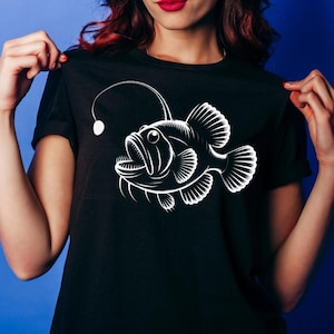 Anglerfish Deep Sea T-Shirt – Marine Biology & Dark Ocean Aesthetic Tee | Deep Sea Monster Shirt