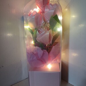 6 Piece Pink Rose Bouquet in Pink box