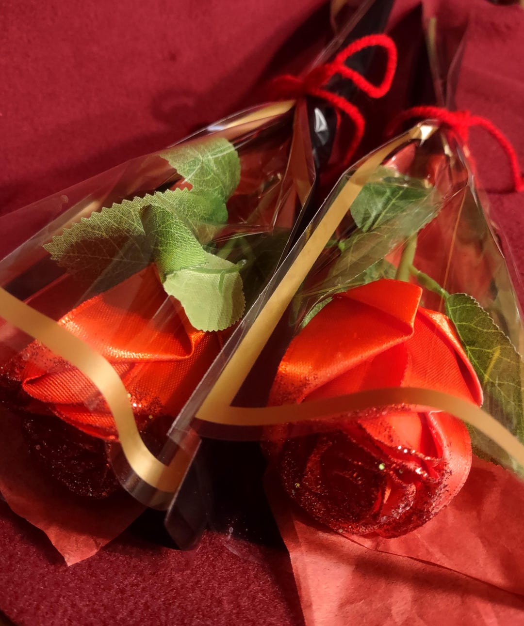 Single Red Glitter Rose - Etsy