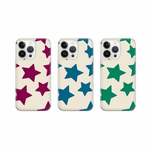 Star Phone Case Stars Cover for iPhone 16 Pro, 15, 14, 13, 12, 11, Google Pixel 9, 8, 7A, 6A, Samsung Galaxy S24 Ultra, S23fe, A05 A55 A3