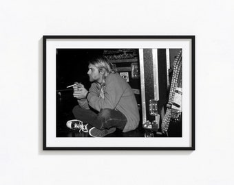 Kurt Cobain Posters / Kurt Cobain Black and White Wall Art, Album Cover Poster, Home Decor, Photography Prints, Nirvana Poster , BAM178