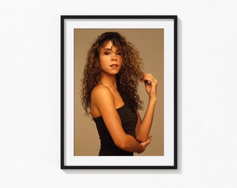Mariah Carey Posters/Mariah Carey Zwart-witte Muurkunst, Album Cover Poster, Decor van het huis, Fotografie Prints, R&B Muziek Poster, BAM30