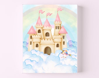 Decorazione da parete Castello tra le nuvole Bambine (16x20 cm)