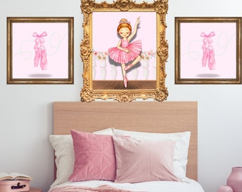 Arte murale stampabile ballerina rosa