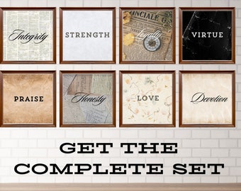 Amore, Forza, Lode, Virtù (set da 4-18x18)