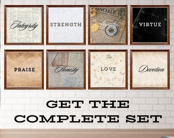 Devozione, Onestà, Integrità, Lealtà (Set di 4 - 18x18)