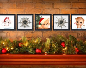 Graziose stampe di animali pelosi per le vacanze di Natale