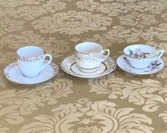 Vintage demitasse cup & saucer CHOICE, vintage porcelain espresso or small teacups