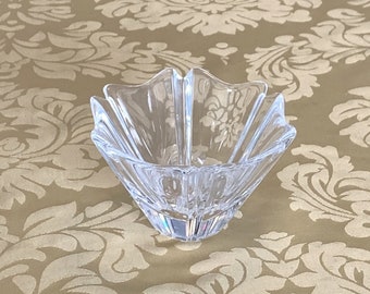 Orrefors ORION small crystal bowl, Lars Hellsten design, Sweden, modern art glass, vintage collectible glassware