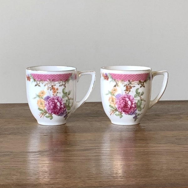 Rosenthal Queen's Rose demitasse cups, Selb Bavaria