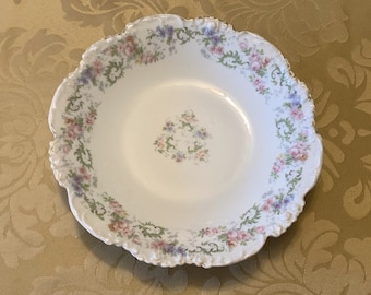 JPL Limoges vegetable bowl, pink & blue flowers