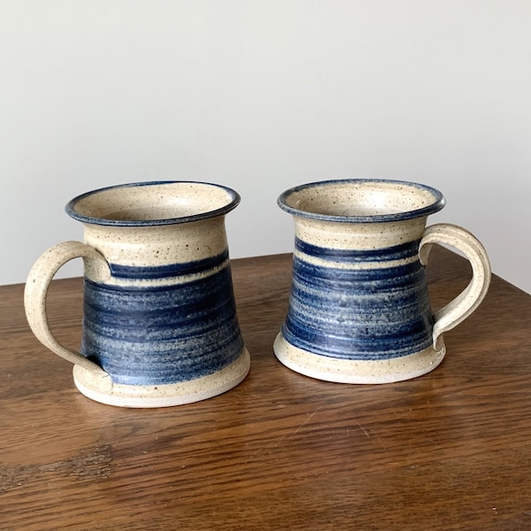 Old Pottery Mill stoneware mugs, set of 2