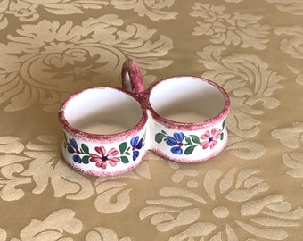 French ceramic double cruet CADDY ONLY for oil & vinegar condiment jars