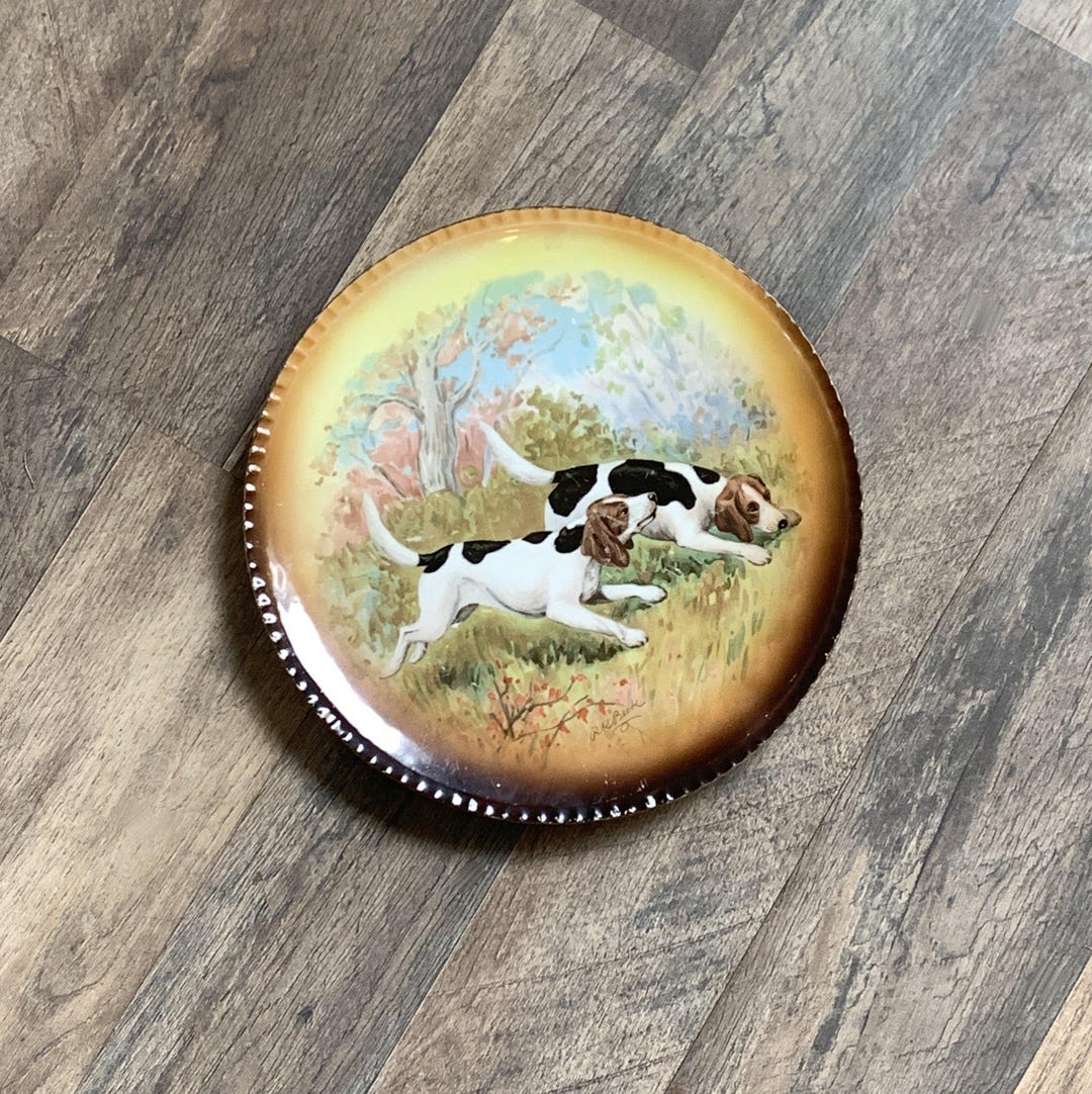 Vintage R K Beck Hound Dogs Transferware Plate - Etsy