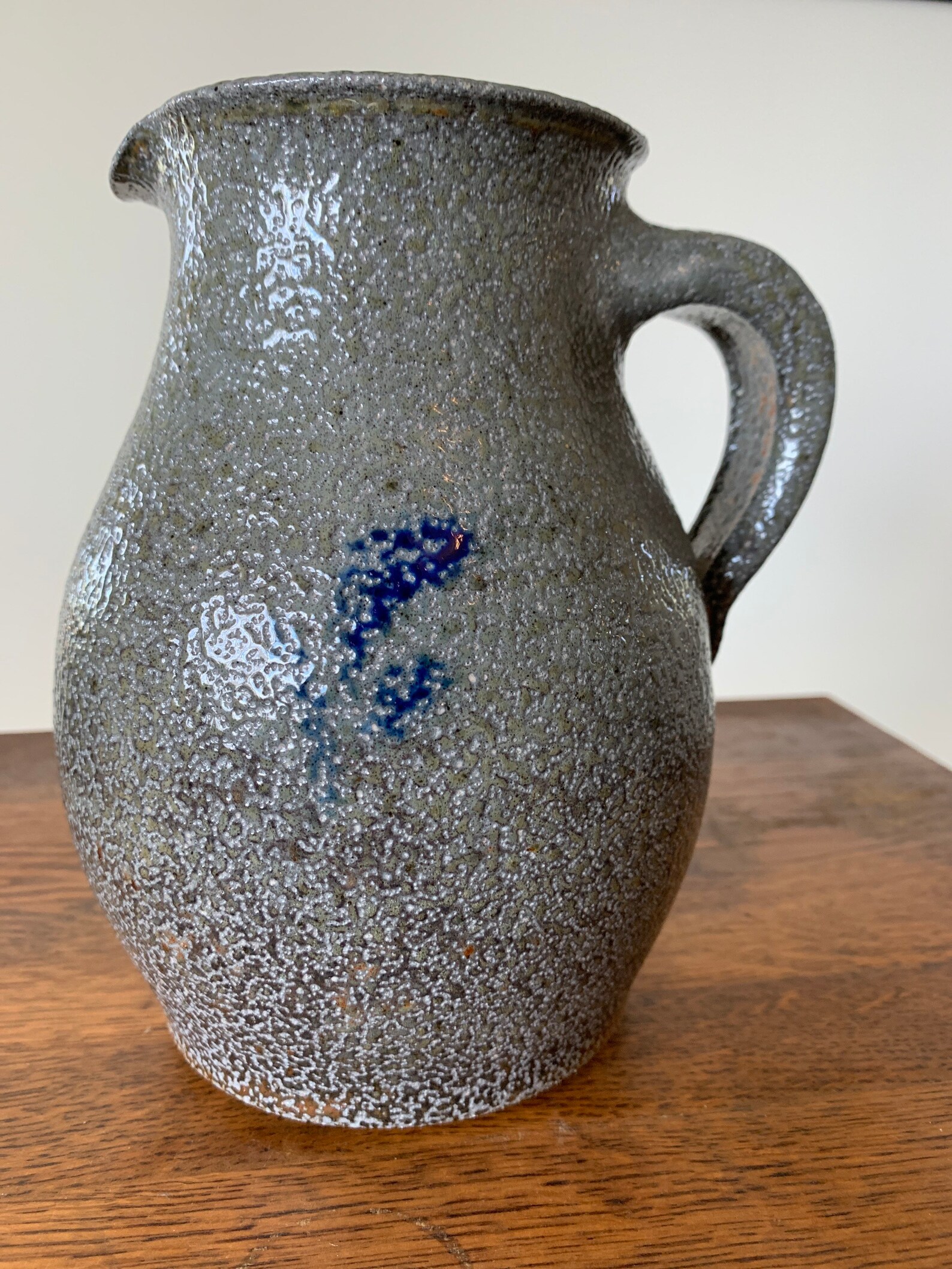 Eldreth Pottery Pitcher 1995 Salt Glazed Stoneware Jug Etsy