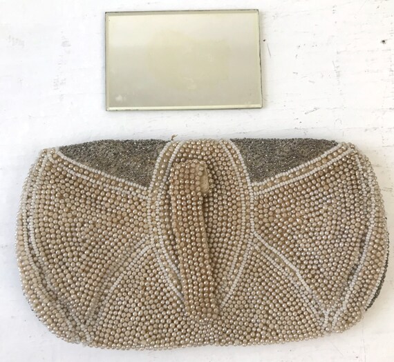 Mid century beaded clutch purse or small evening … - image 6