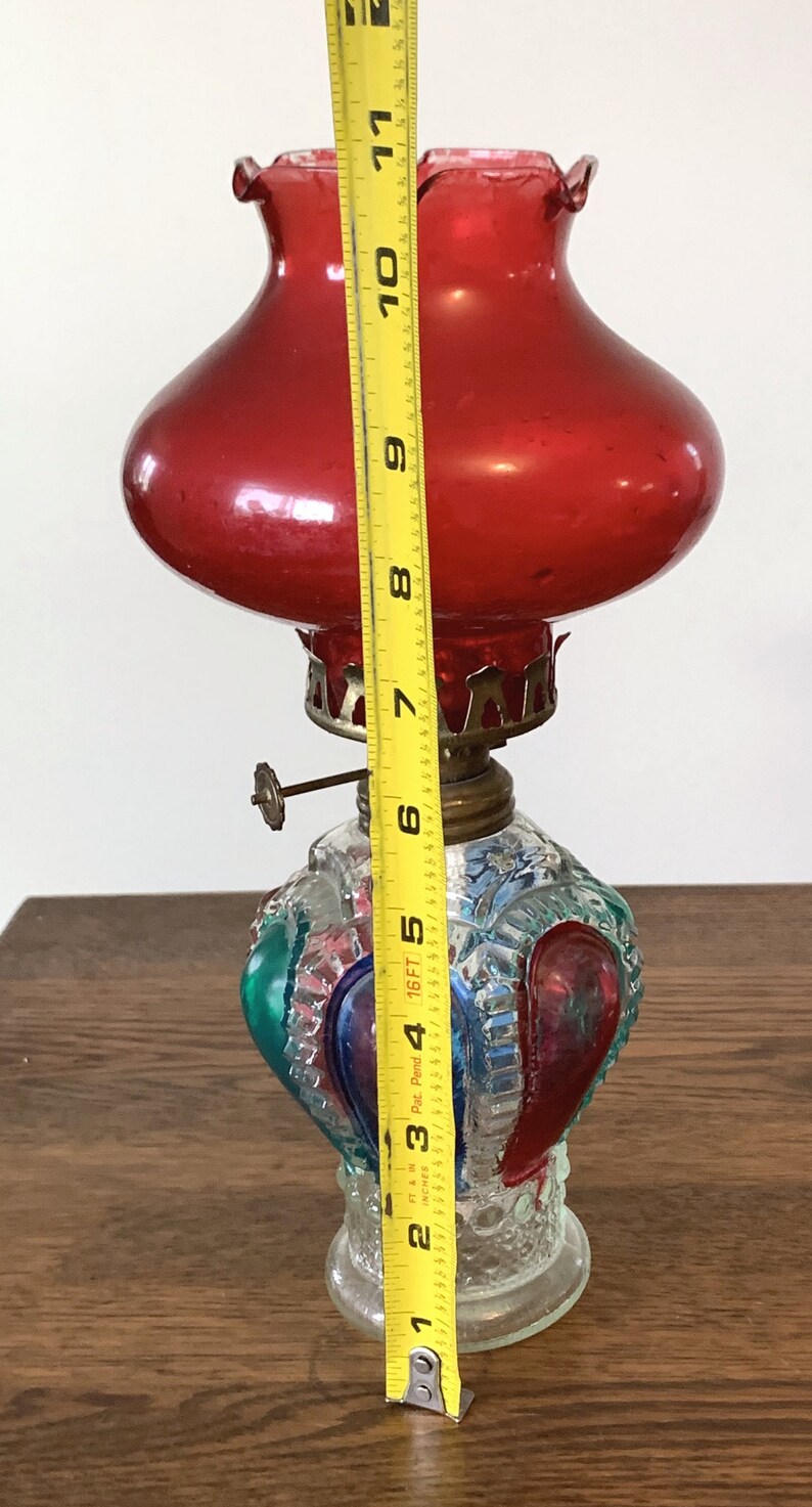Large Multicolor Kerosene Oil Lamp Made in Hong Kong Etsy
