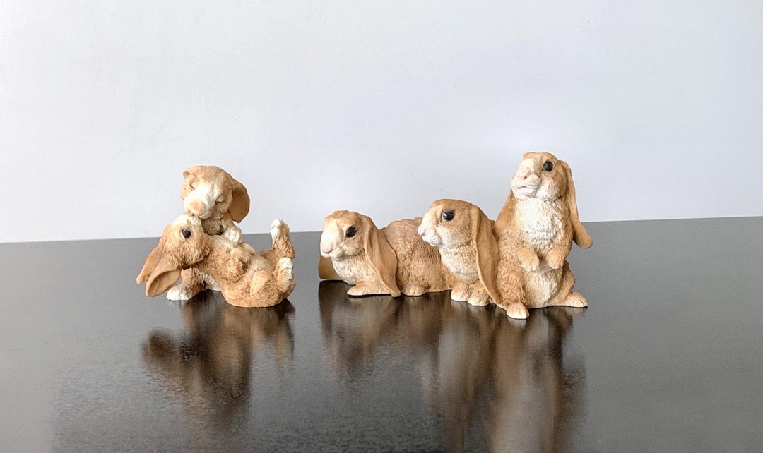 Castagna Italy Bunny Rabbit Figurines, 1988 Set of 2 Resin Figurines - Etsy