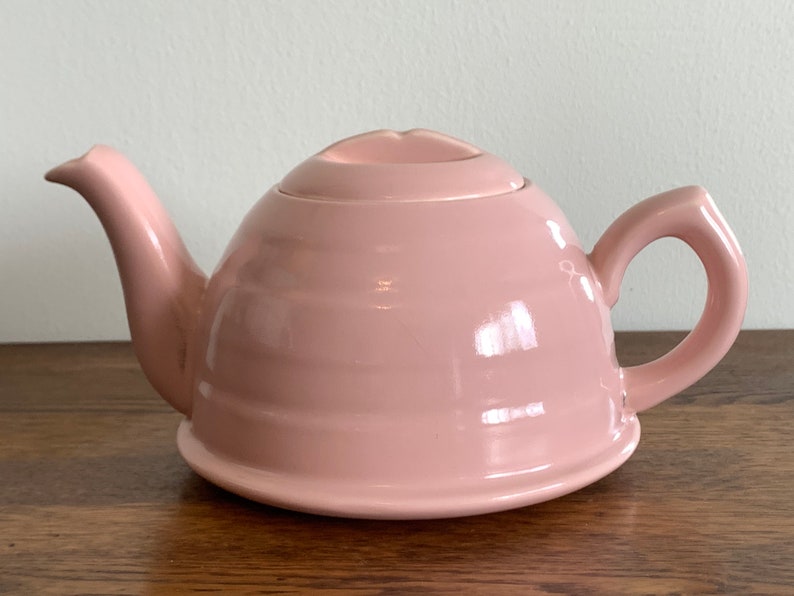 Mid Mod Pink Ceramic Teapot With Aluminum Cozy Made in Etsy