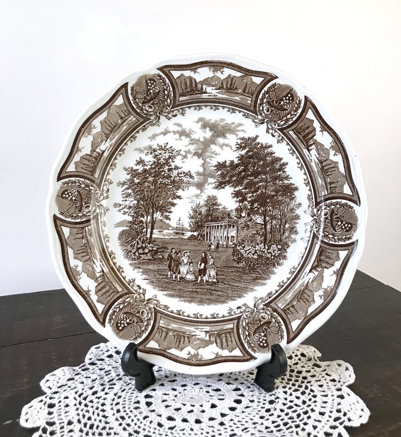 J & G Meakin Americana Dinner Plate Vintage Ironstone Brown Etsy