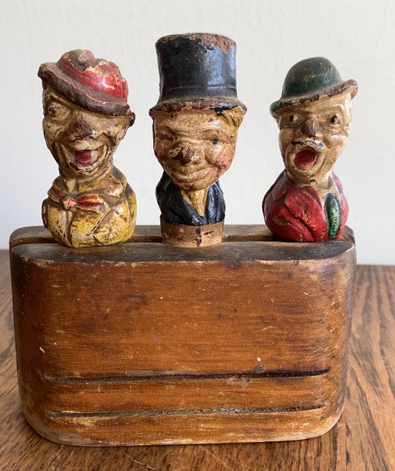 Carved Wood Bottle Opener Corkscrew Set W C Fields Laurel