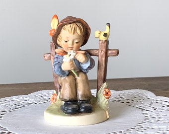 Goebel Figurine "She Loves Me, She Loves Me Not", 1950's Hummel, TMK-6 W  Germany