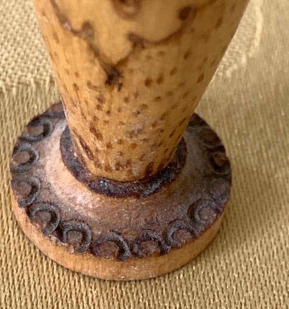 Bulgarian carved wood rose oil perfume bottle, vi… - image 8