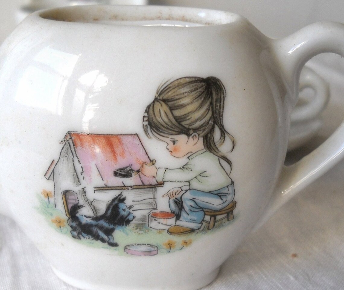 scottie dog tea set