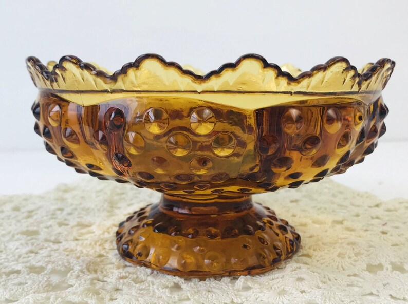 Fenton Amber Glass Candle Bowl Mid Century Collectible Etsy Denmark